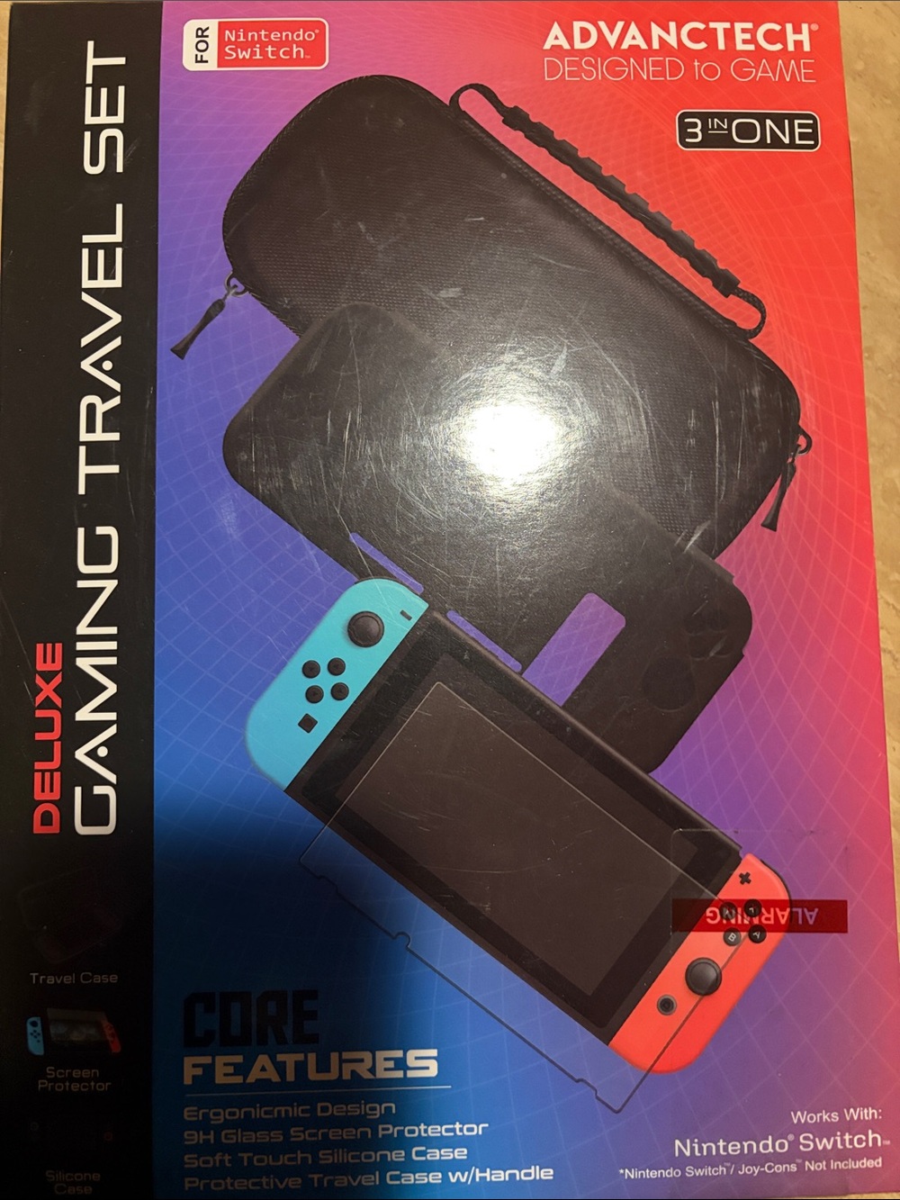 Black Deluxe Gaming Travel Set for Nintendo Switch